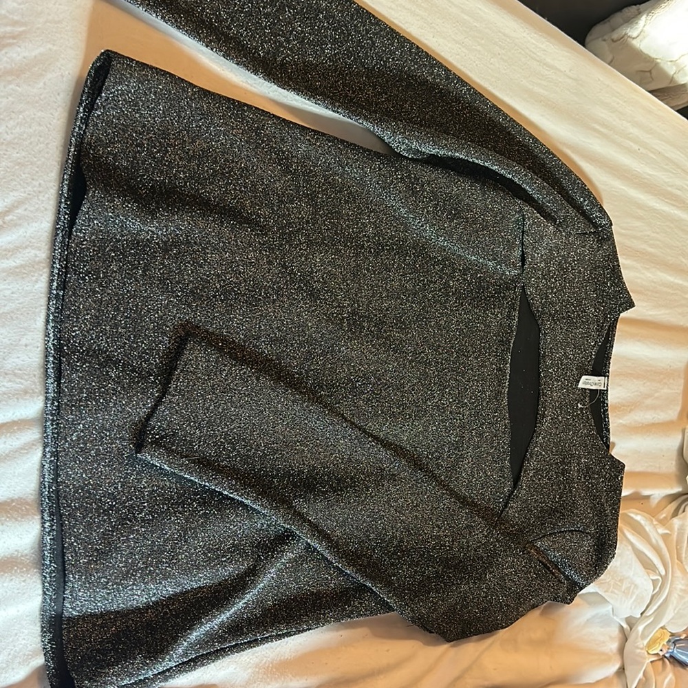 Silver glitter top